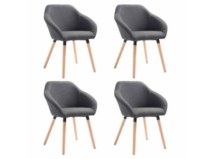 Foknhdi Esszimmerstühle 4er Set Polsterstuhl Dunkelgrau Stoff mit Lehne Ergonomische Form für Wohnzimmer und Küche, stabile Massivholzbeine sichern festen Stand beim Essen oder Verweilen.