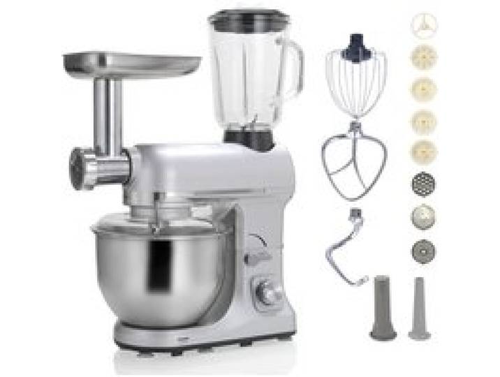 Robby Robot multifonctions 5l 1000w silver avec hachoir et blender 1 5l en verre - robimix silver