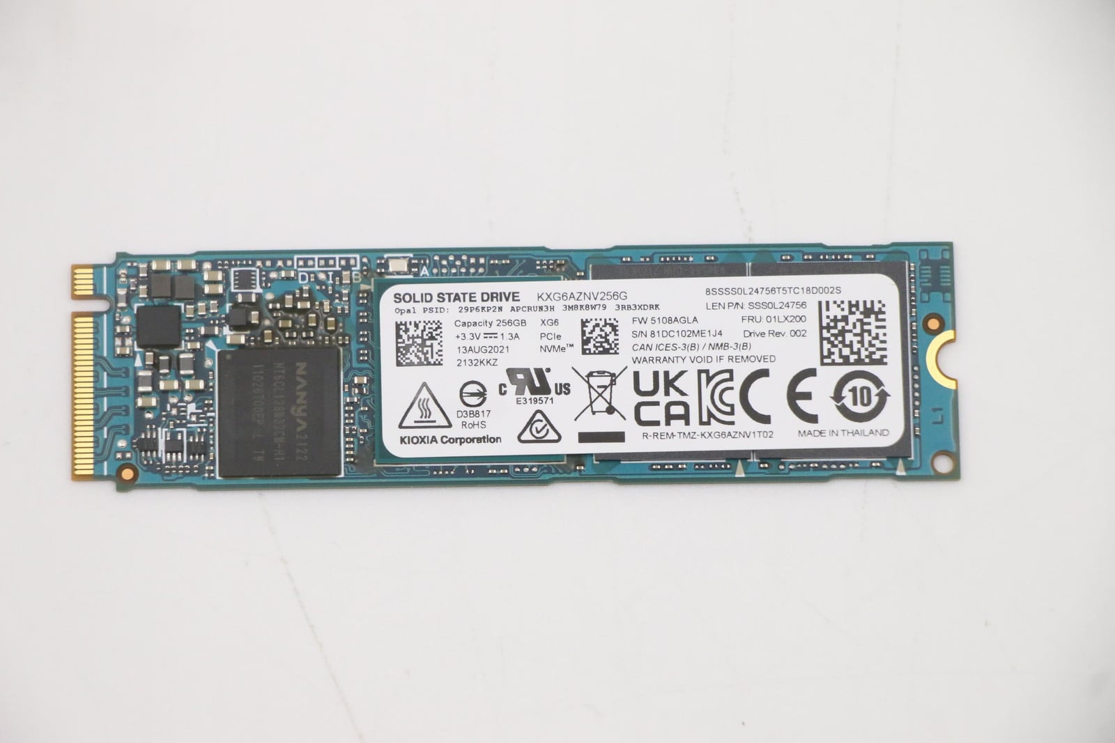 Lenovo 01LX200 Interne Solid State Drive (SSD), M.2, 256 GB, PCI Express 3.0, NVMe