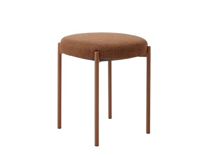 möbelando Sitzhocker (4er-Set) >Pelican< mit rostfarbigem Stoffbezug und rostfarbigem Stahlgestell, ca. 40x48x40 cm, aufgebaut geliefert, stabile Konstruktion, moderner Stil, vielseitig einsetzbar