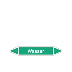 Aufkleber I RKZ-Etikett Wasser,DIN 2403,grün/weiß,für Ø 15-25mm,96x17mm,8/Bogen