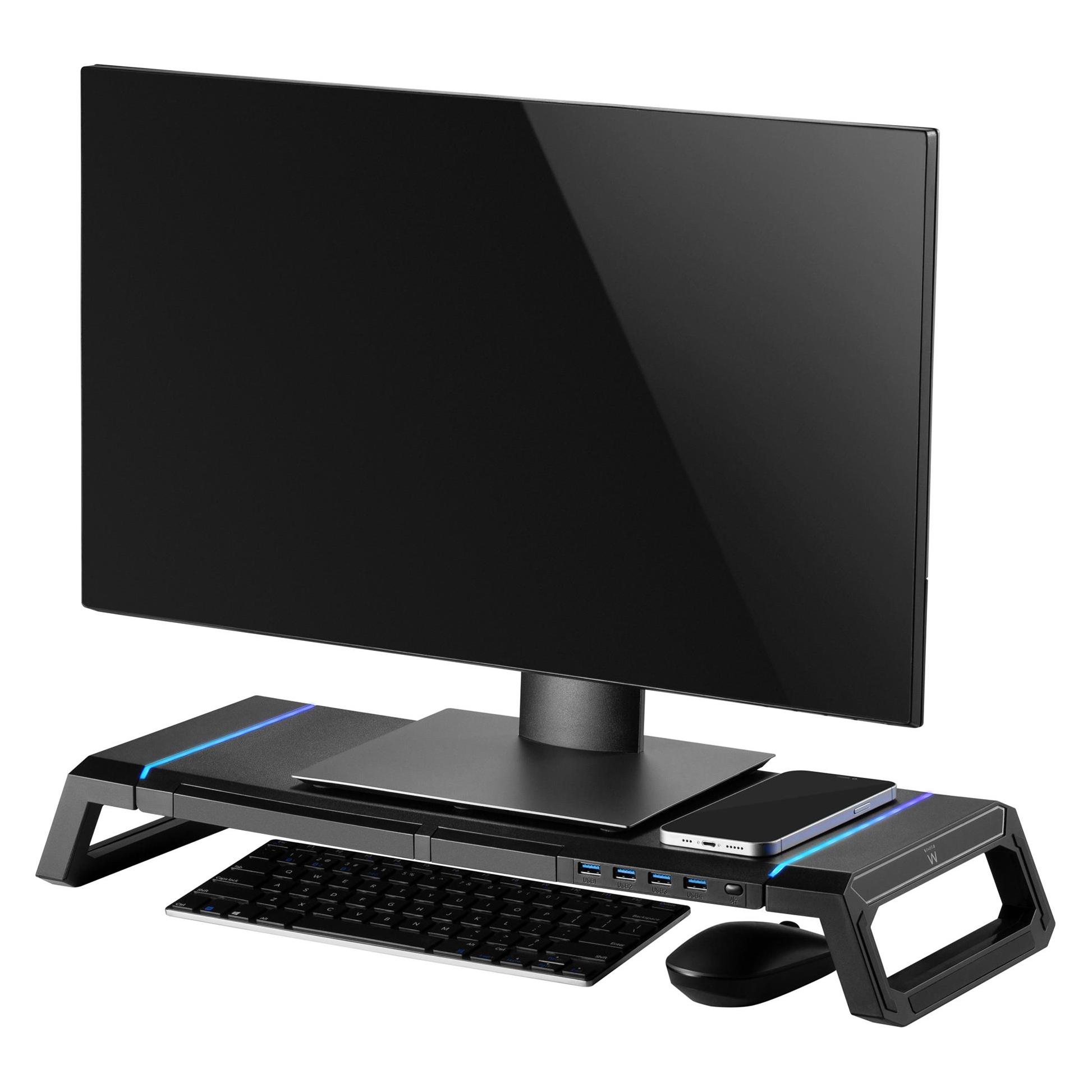 Ewent Soporte Plegable Monitor RGB Con Cajon Soporte Para Smartphone 4 Puertos. (0.20 m) (EW1268)