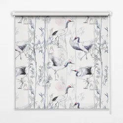 INNENROLLO - Fensterrollo - Rollo - 120x140 cm - Reiher und Bäume