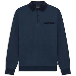 Polo-Sweatshirt kurzer Knopfleiste Bugatti blau, 50