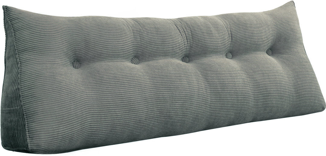 WOWMAX Corduroy Backrest Pillow Grey 50cm H x 140cm W