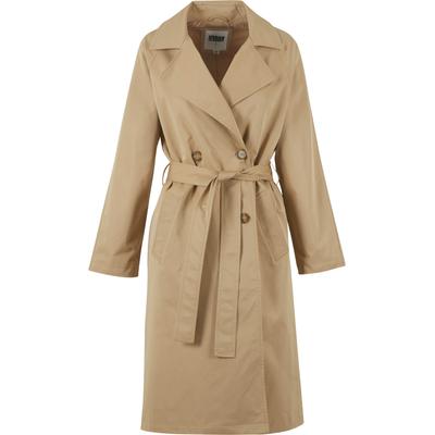 Winterjacke URBAN CLASSICS "Urban Classics Ladies Trenchcoat", Damen, Gr. XS, beige (unionbeige), 100% Polyester, unifarben, normal, amerikanischer Ausschnitt, Jacken Winterjacke