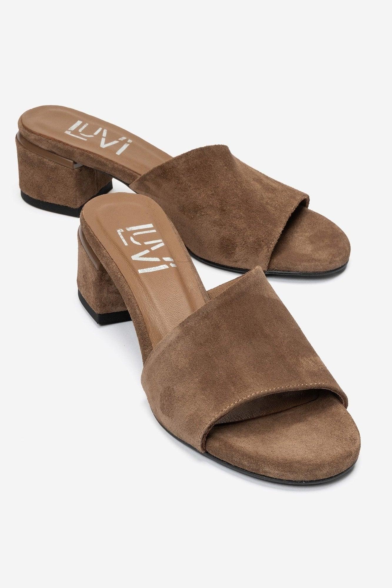 Delavie Leder-Sandale mit Blockabsatz
