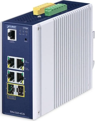 Planet Technology Industrial L2+ 4-Port Managed TSN Switch TSN-5225-4T2
