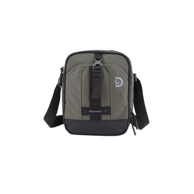 Schultertasche DISCOVERY "Shield", Gr. B/H/T: 10cm x 29cm x 23cm, grün (khaki), Kunstfaser, unifarben, Taschen Schultertasche, mit rPet Polyester-Material