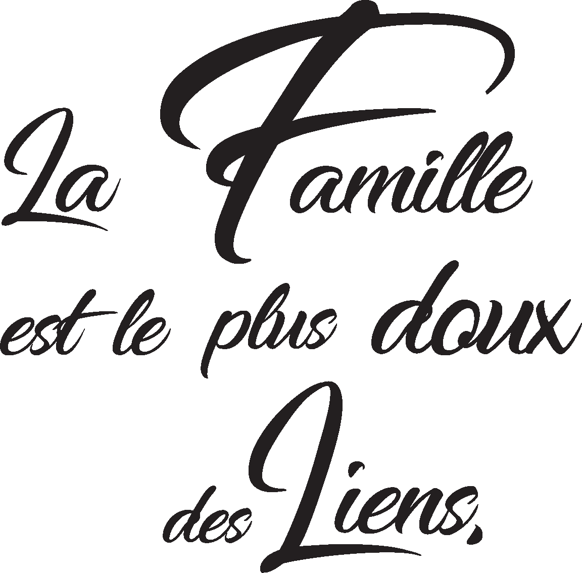 Ambiance-sticker Sticker citation la famille est le plus doux des liens