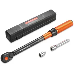 VEVOR Drehmomentschlüssel, 20–220Nm 1/2-Zoll Umschaltknarre Ratschenschlüssel, Doppelskala, ±3 % Hohe Präzision, mit Verlängerungsstange, Adapter & Aufbewahrungskoffer, für Kfz-Reparaturen