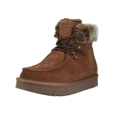 Schnürstiefelette PAUL GREEN "Paul Green Stiefelette Veloursleder", Damen, Gr. 37, braun, Veloursleder, Schuhe Schnürstiefelette