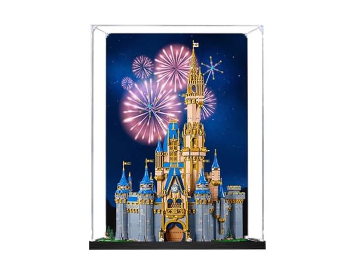 Acryl-Vitrine für Lego 43222 Cinderella Castle, 3 mm staubdichte Schaubox, Vitrine kompatibel mit Lego 43222 (Modell nicht im Lieferumfang enthalten) (Hintergrundbau)