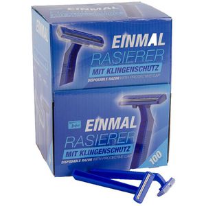Teqler Nassrasierer T370650 Einmalrasierer, Einwegrasierer, 2-fach Klinge, 100 Stück