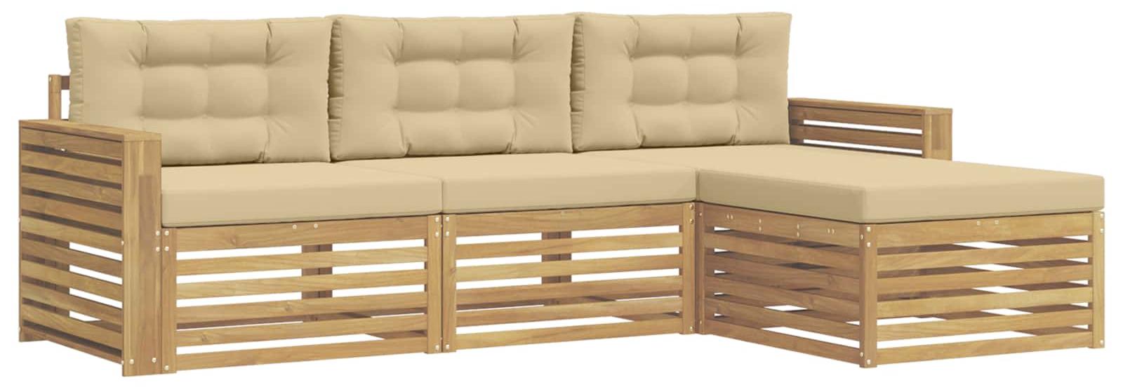 Garnitur aus vier Outdoor-Sofas, Farbe Beige