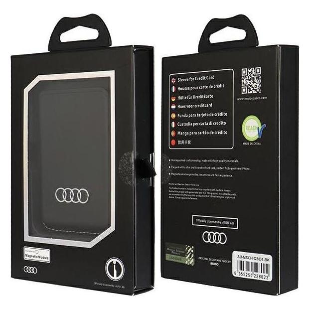Audi Synthetic Leather Wallet Card Slot czarny/black MagSafe AU-MSCH-Q3/D1-BK (1687865200)