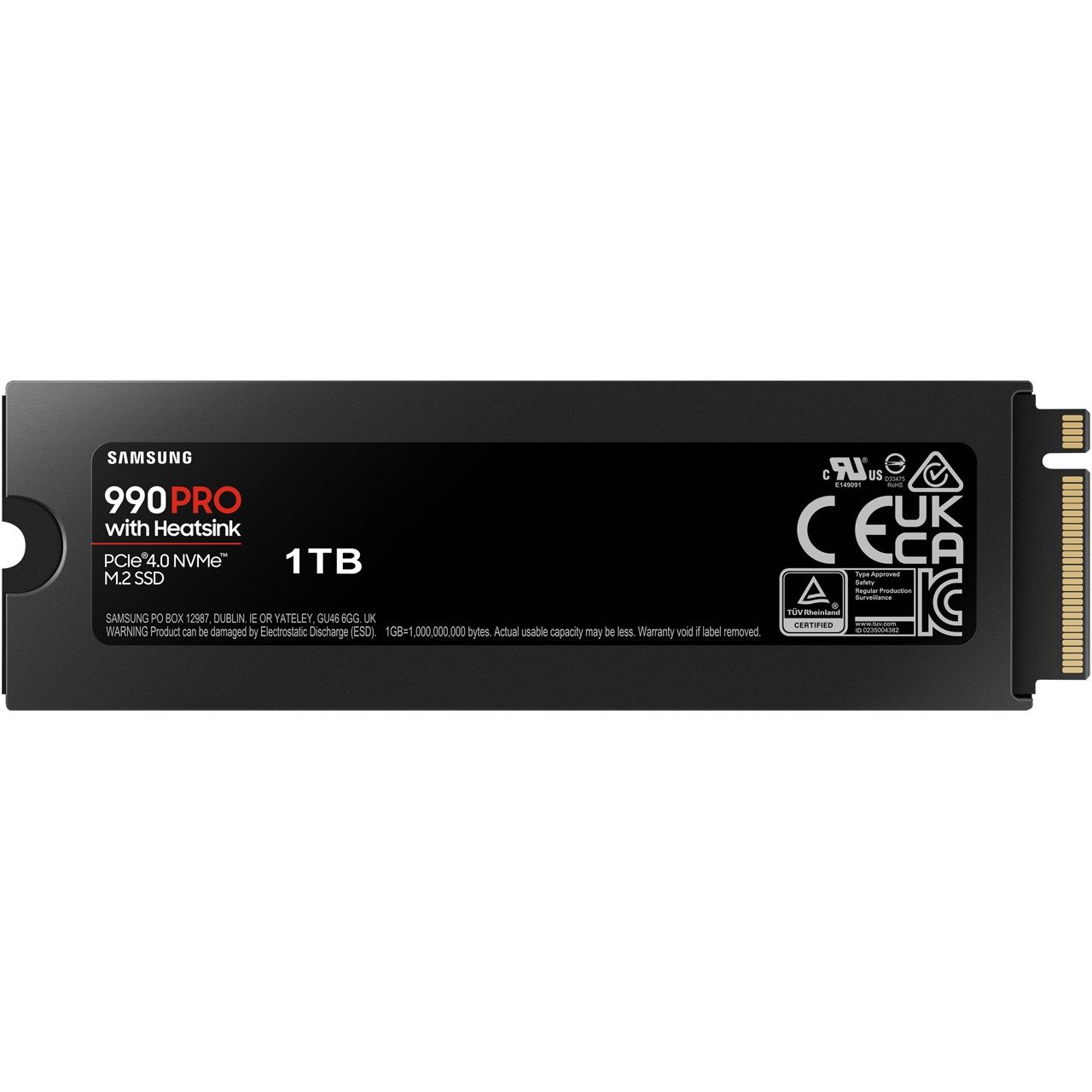 1TB Samsung 990 PRO with Heatsink M.2 2280 PCIe 4.0 x4 3D-NAND TLC (MZ-V9P1T0CW)