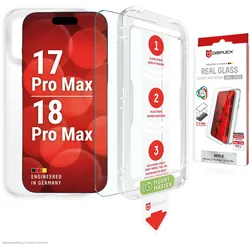 DISPLEX Real Panzerglas + Schutzhülle für Apple iPhone 18 Pro Max/17 Pro Max