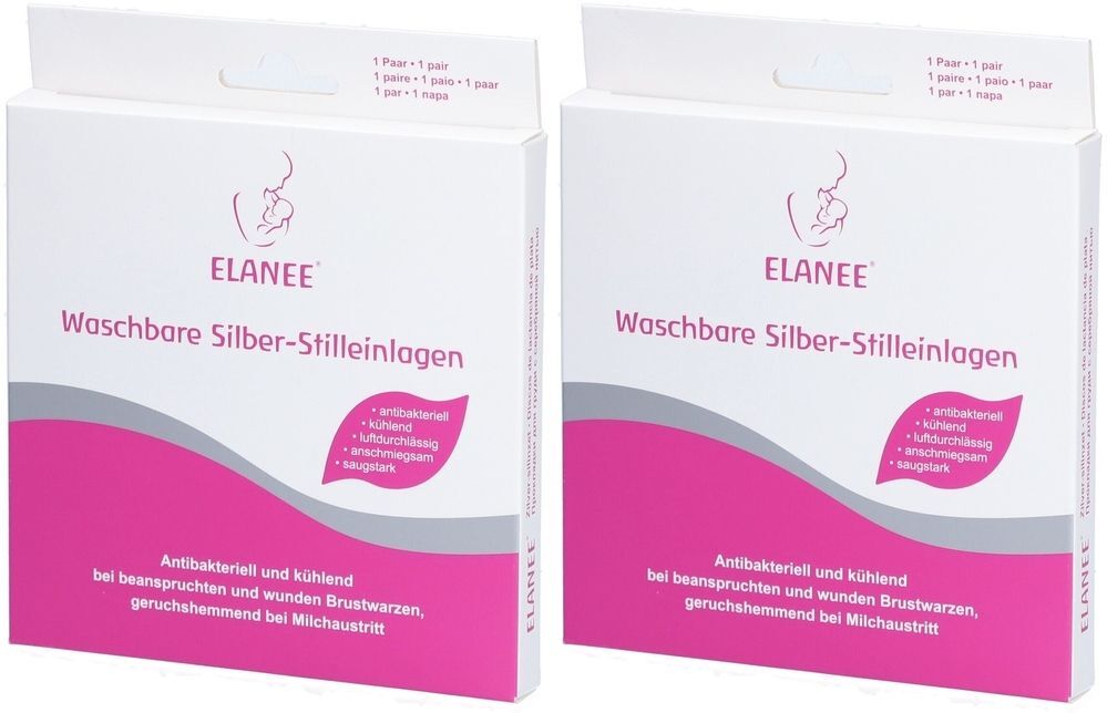 Elanee Stilleinlagen Silber waschbar 2x 2x2 St