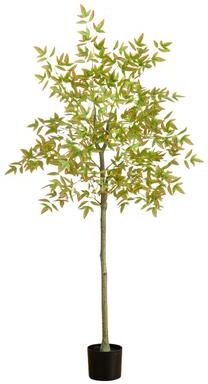 Nearly Natural 5-ft Autumn Nandina Artificial Fall Tree - Green