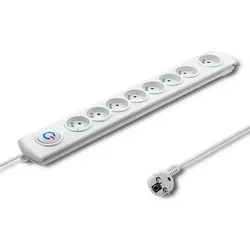 Qoltec, Steckdosenleiste, 50293 surge protector White 8 AC outlet(s) (8x, Typ 13, 1.50 m)