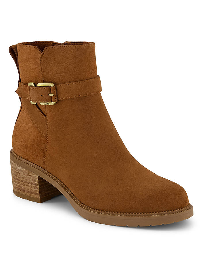TOMS Leder-Stiefeletten "Hailey Buckle" in Hellbraun - 38
