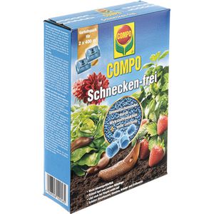 Compo Schneckenkorn Schnecken-frei, extrem regenfest, Streugranulat mit Metaldehyd, 2 x 200 g für 800 m²