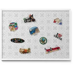 MAGNETTAFEL 70x50 cm Weißer Rahmen Regulares Ornamentmuster