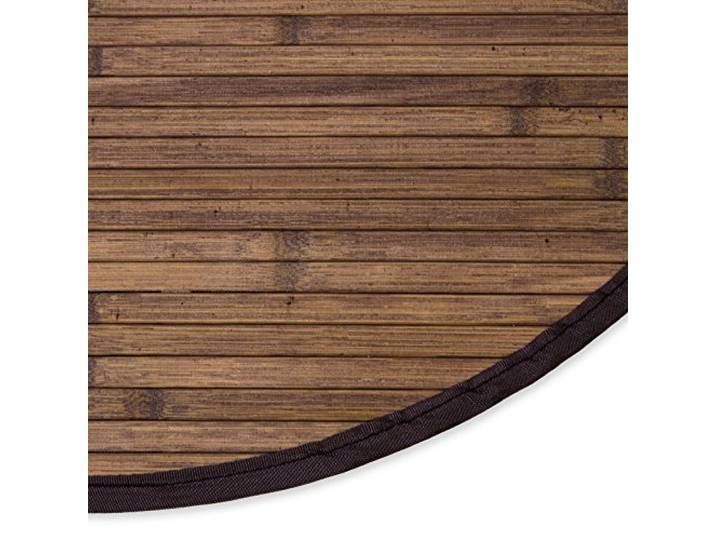 Homestyle4u Tapis en Bambou Rond foncé\, Marron\, Simple