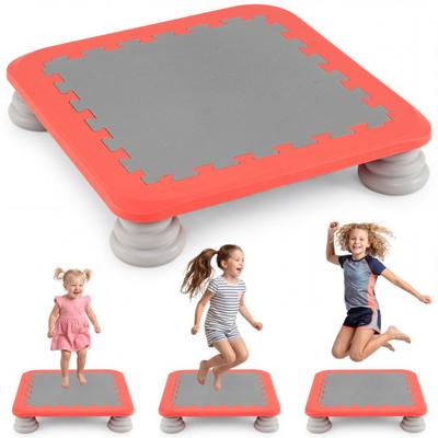 Costway 25.5 Inch Kids Mini Trampoline with 4 Removable and Non-Slip Foot Pads-Red