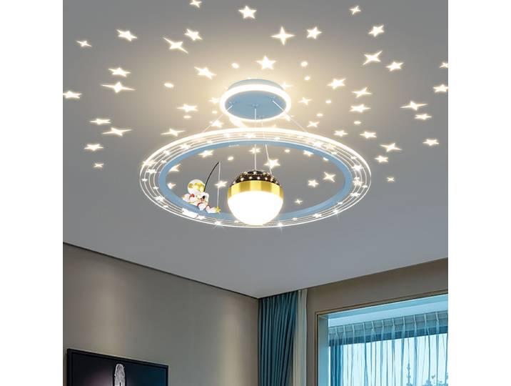 Lustre LED circulaire suspendu en forme d'astronaute, style industriel, pour la décoration du salon