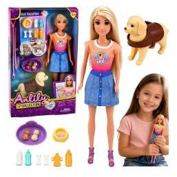 Lean Toys Anlily-Puppe mit Hund und Welpen-Accessoires (71225330)