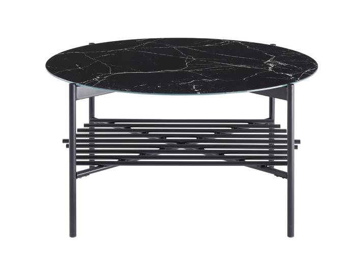 Salontisch Habit schwarz Metall/Glas B 84 T 84 cm - Salontisch