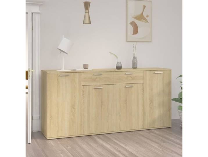 HOP-Buffet Chêne sonoma 160x36x75 cm Aggloméré-HOP3074930
