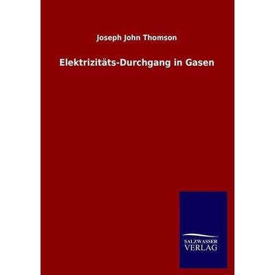 Elektrizitäts-Durchgang in Gasen, Taschenbuch von Joseph John Thomson, Salzwasser, 978-3-86444-904-8