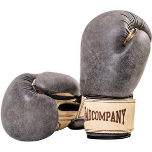 Bad-Company Boxhandschuhe Retro, braun/beige, für Erwachsene, Trainingshandschuhe aus Rindsleder mit Klettverschluss, 16oz