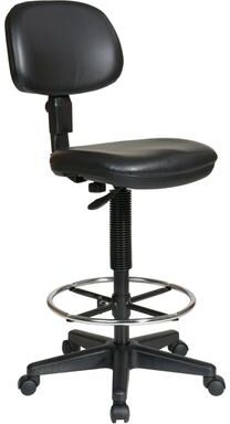 Office Star Products OSP Sculptured Vinyl Armless Drafting Chair
