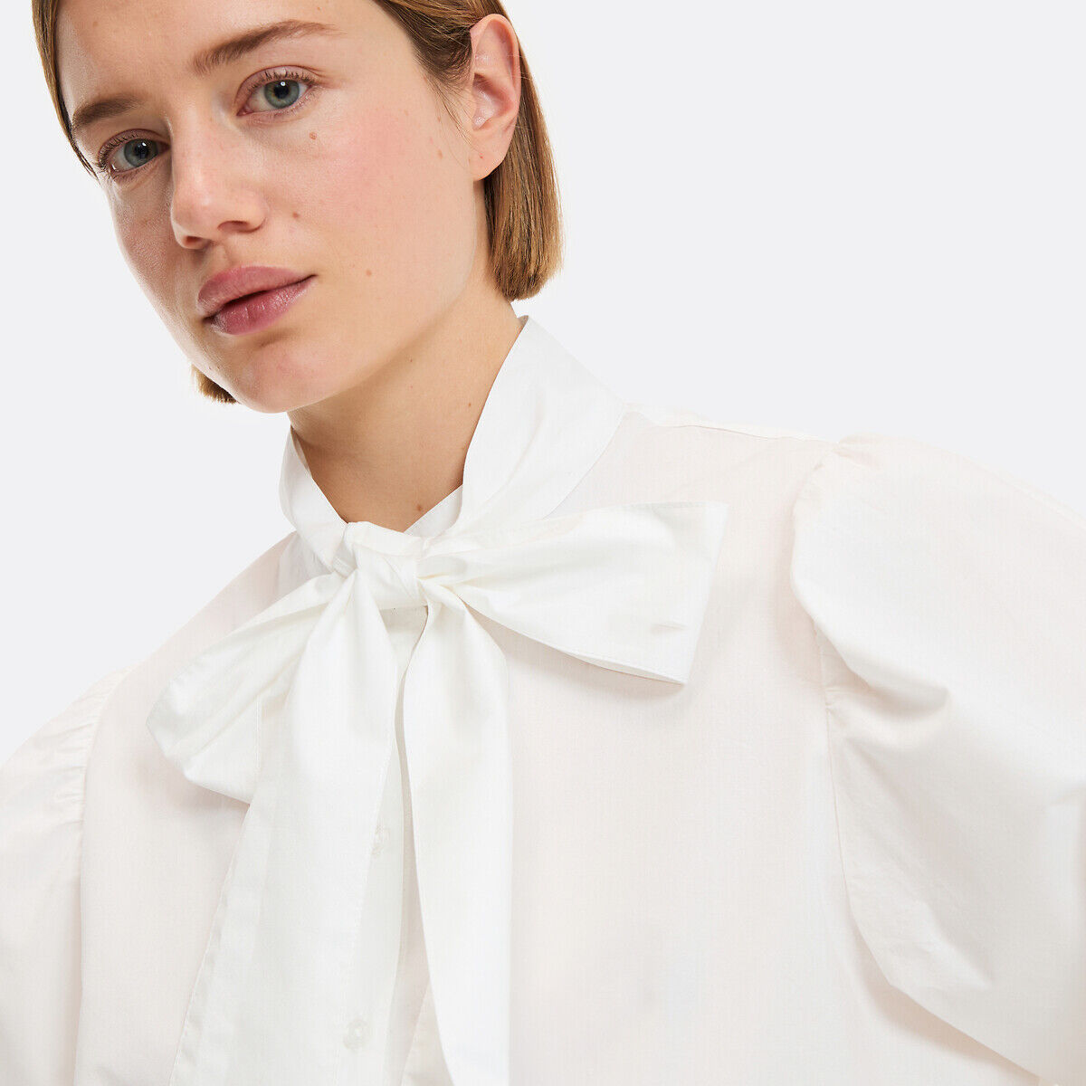LA REDOUTE COLLECTIONS Chemise lavallière, manches longues, en coton
