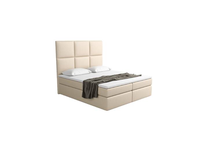Design Boxspringbett „Maravella“ mit Ablagefach, Kunstleder Beige BLOOMINGLOFT Collection