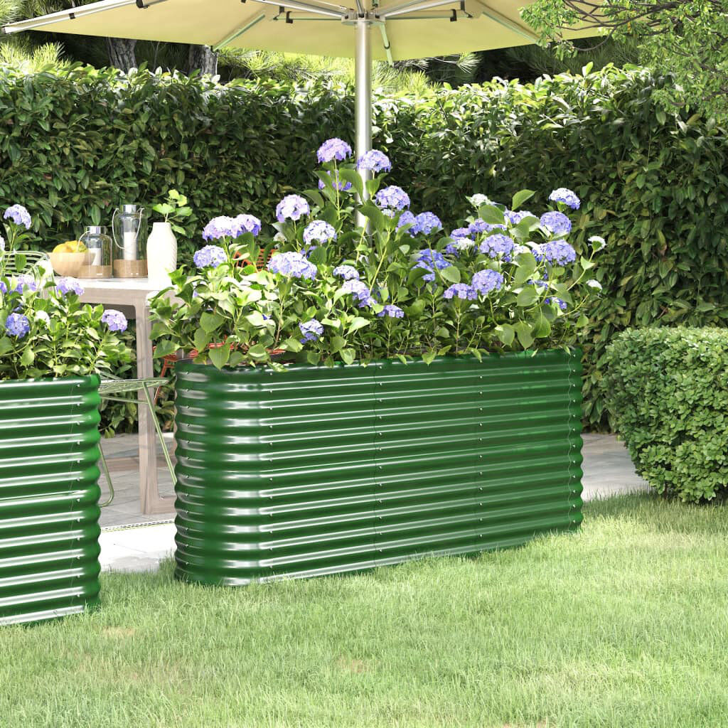 Dakota Fields Garden Raised Bed Powder-coated Steel Green 68 cm x 152 cm x 40 cm