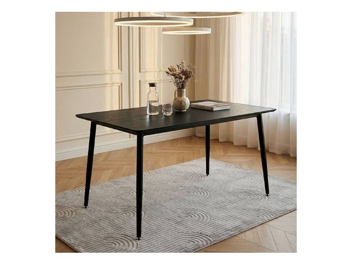 IDIMEX Esstisch NORA, Esszimmertisch 120x80 cm mit schwarzem Metallgestell Schwarz