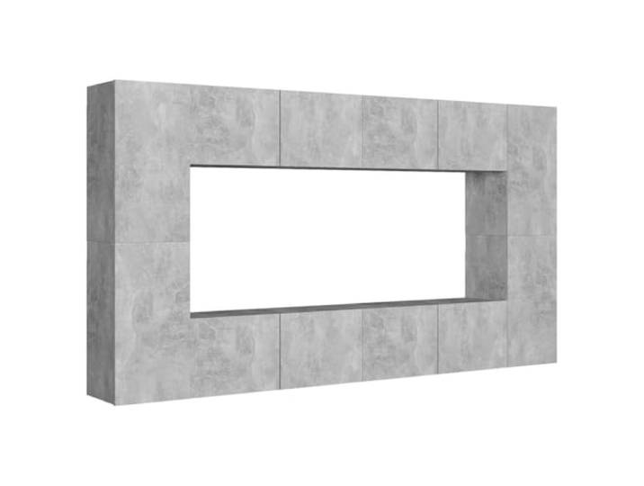 Todiikf 8-TLG TV-Schrank Set Wandmontage Betongrau Holzwerkstoff Flexibles Lowboard Hängeschrank Ensemble fürs Wohnzimmer bietet viel Stauraum für Medien und Deko. Pflegeleichtes Design.