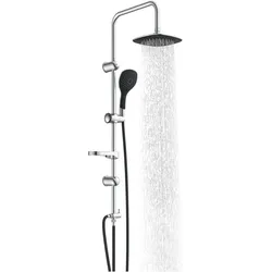 Eisl, Duschsystem, Regendusche Bad DUSCHTRAUM Überkopfbrause-Set Chrom Schwarz Duschsystem Regenbrause DXLD60088CS