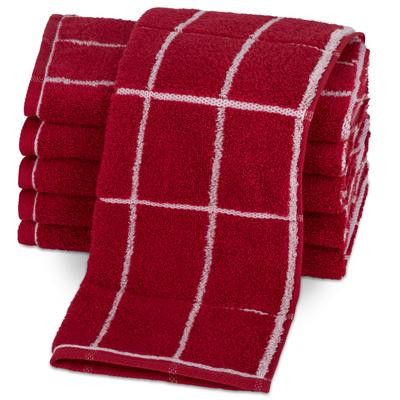 Gaestehandtuecher ROSS "Überkaro 9032", rot (vino, weiß), B:30cm L:50cm, Frottier, Frottier, Handtücher, 100% Baumwolle, made in Germany