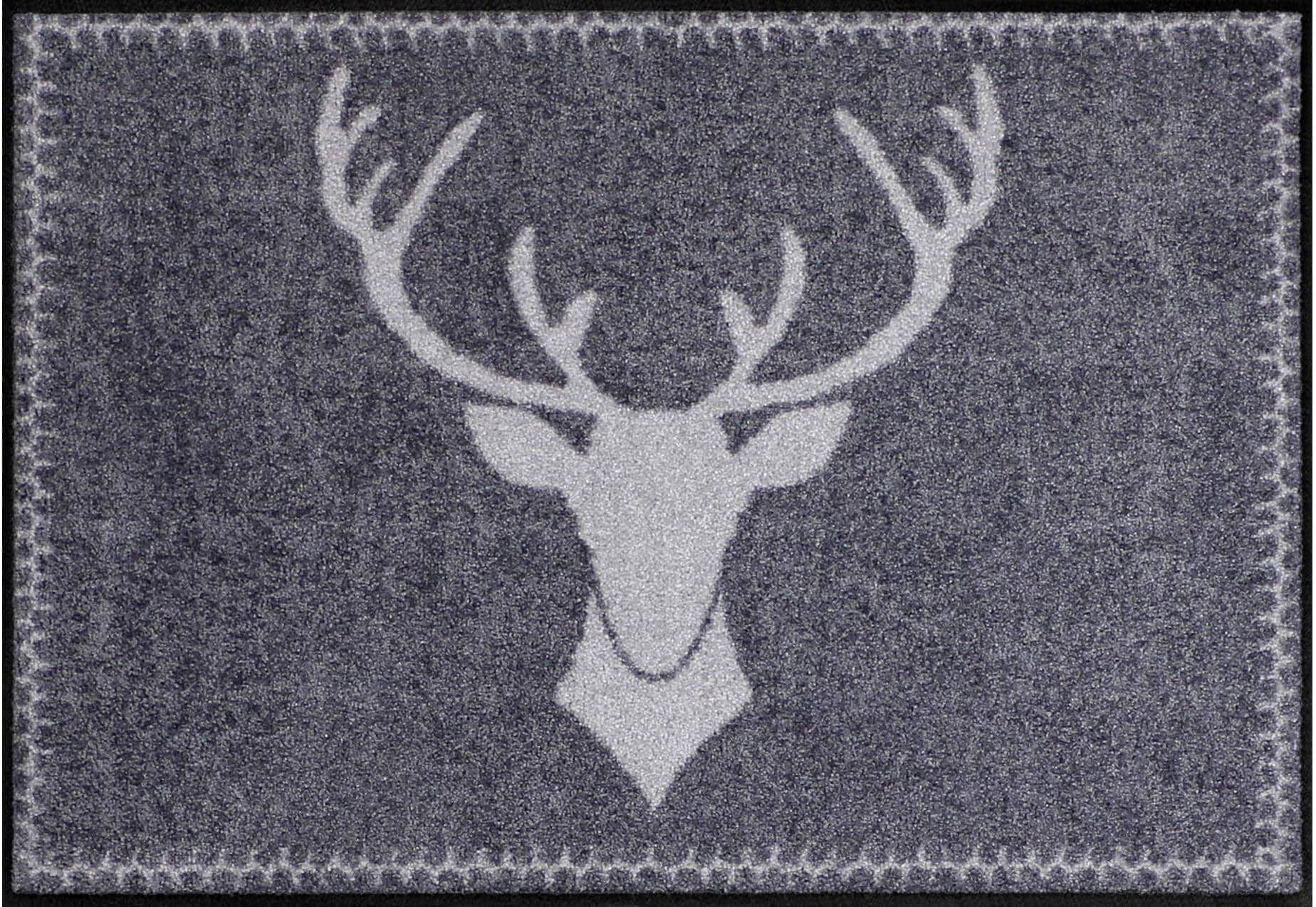 Fussmatte SALONLOEWE "Salonlöwe Fussmatte", grau, B:50cm L:75cm, Kunstfaser, Teppiche, Fussmatte grau B : 50cm 1 Stk., L: 75cm