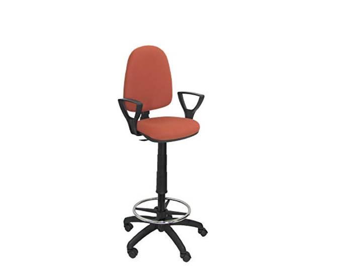 Piqueras y Crespo T04CP Ergnomischer Hocker, höhenverstellbar, mit Fußstütze braun