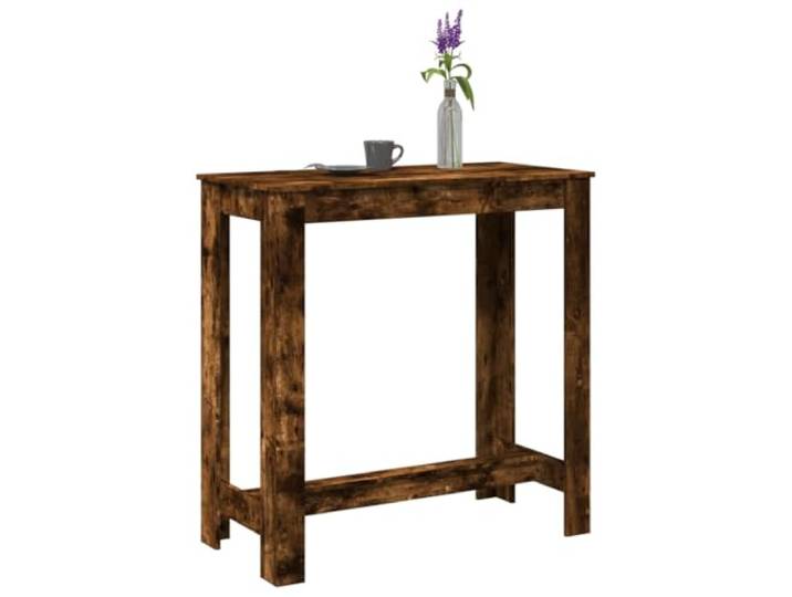 HEFZGDB Bartisch Räuchereiche 102x50x103,5 cm Holzwerkstoff Hochtisch mit Wandhalterung, Langlebiger Stehtisch für Küche Wohnzimmer Essbereich, Pflegeleichtes Möbelstück