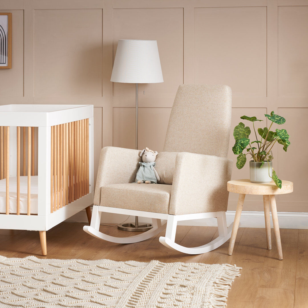 Obaby High Back Rocking Chair Oatmeal 104cm H X 65cm W X 88cm D