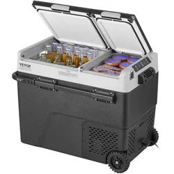 VEVOR Tragbarer Autokühlschrank, 12-Volt-Autokühlschrank, 58 l / 61,5 QT tragbarer Zweizonen-Gefrierschrank, -20 °C bis 20 °C einstellbare Temperatur, Kompressorkühler für Zuhause, Outdoor, Camping