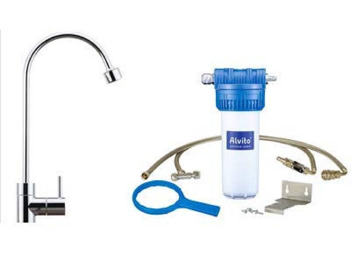 Alvito Wasserfilter 2.2 Liter Variante A mit separatem Wasserhahn, Unterbau